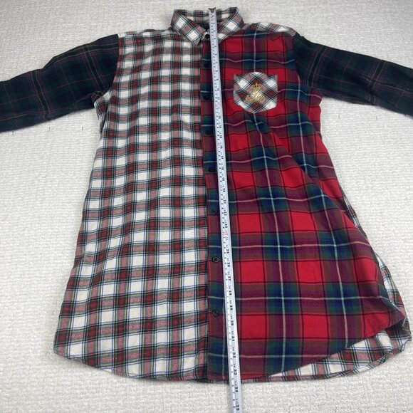 Lauren Ralph Lauren Plaid Cotton Shirt Dress Check Sz M Multicolor Retro - Picture 12 of 16